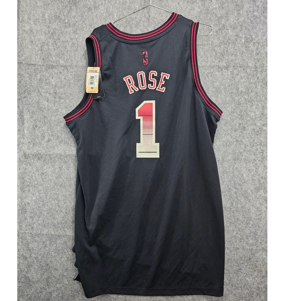 Adidas NBA Chicago Bulls Derrick Rose 1 Jersey Mens 2XL Black Red New With Tags